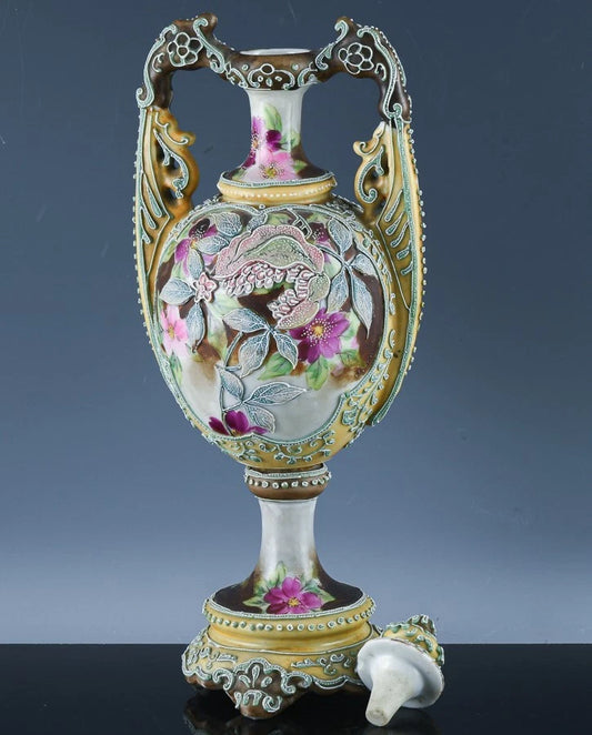 1900年頃 ニッポン・モリアージュ花文 ボルテッド花瓶