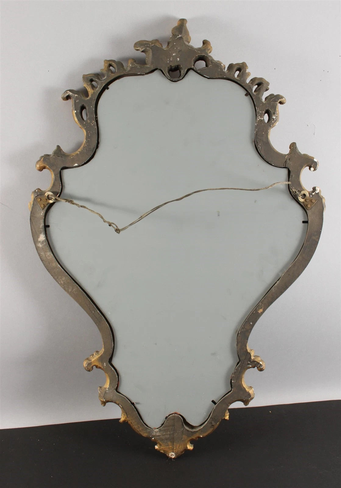 イタリア製 ロココ様式 金彩 彫刻木製 フィレンツェ・バロック 壁掛けミラー