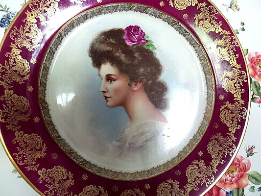 アンティーク ロイヤルウィーン 手描き肖像画 絵皿(壁掛け/飾り皿)