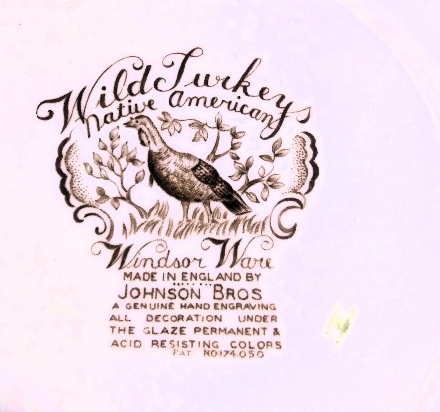 英国製 ジョンソンブラザーズ ウィンザーウェア 七面鳥柄 ディナープレート(約27cm)