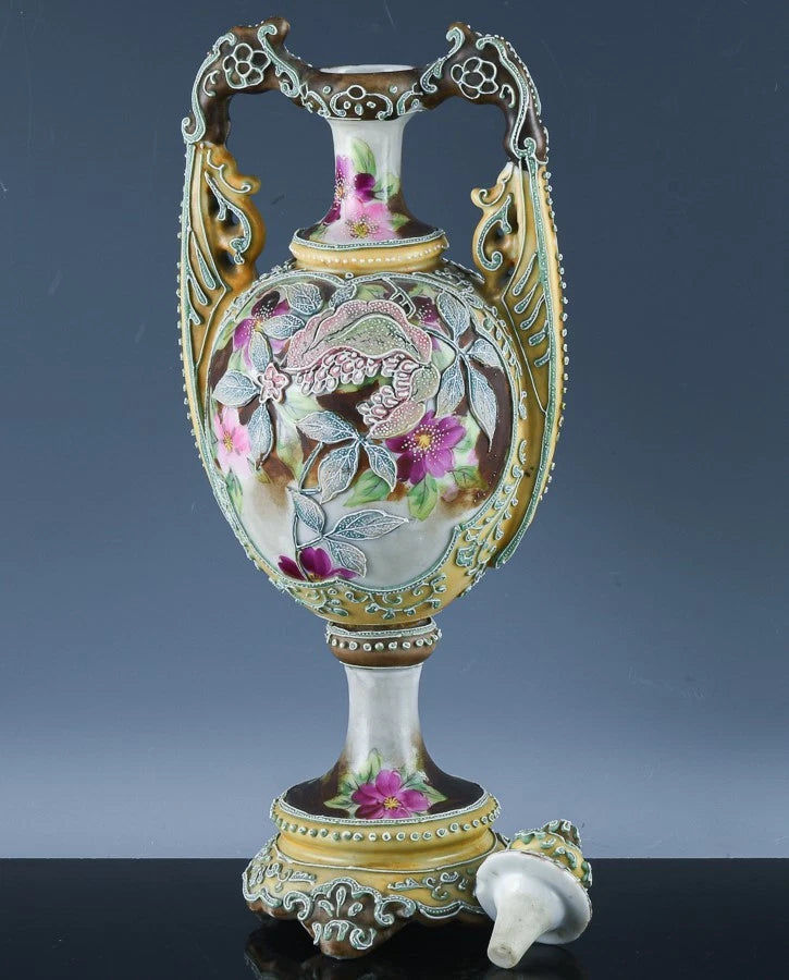 1900年頃 ニッポン・モリアージュ花文 ボルテッド花瓶