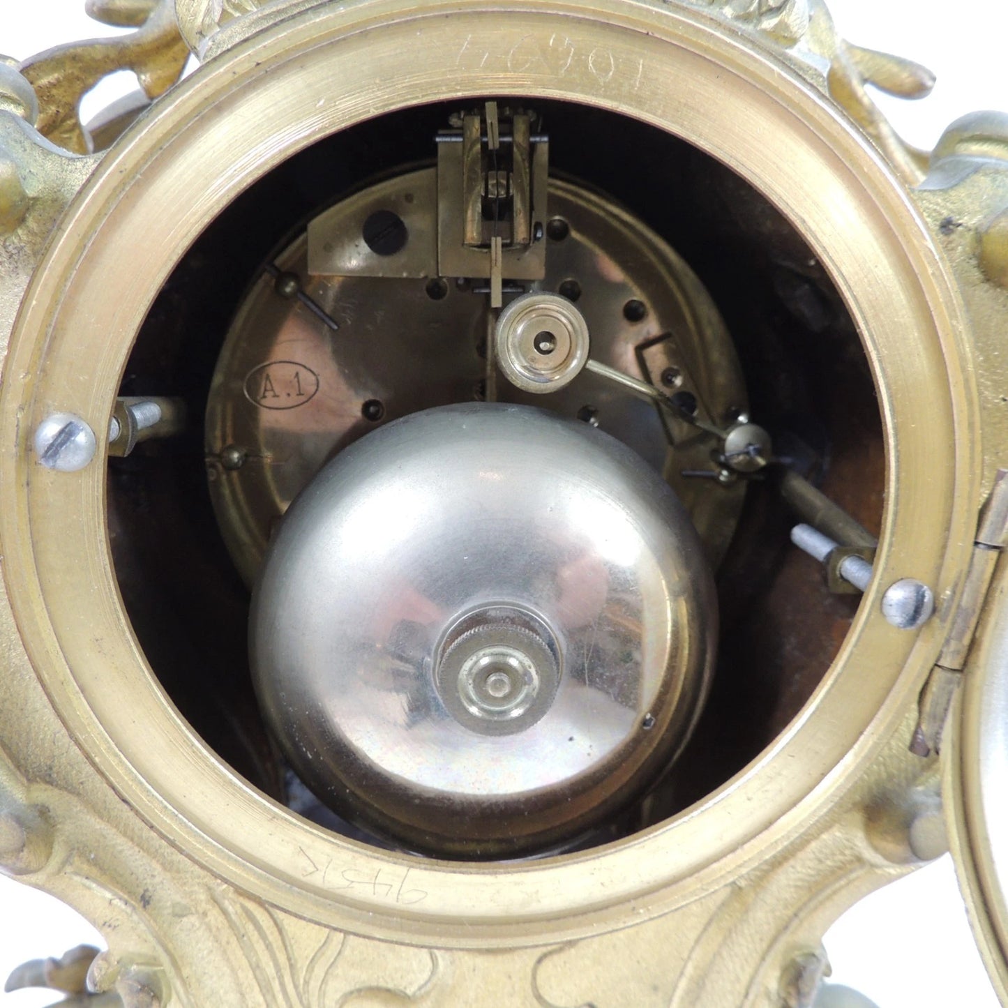 フランス製 マントルクロック 19世紀 ルイ16世様式 装飾的ブロンズ製（不動品）