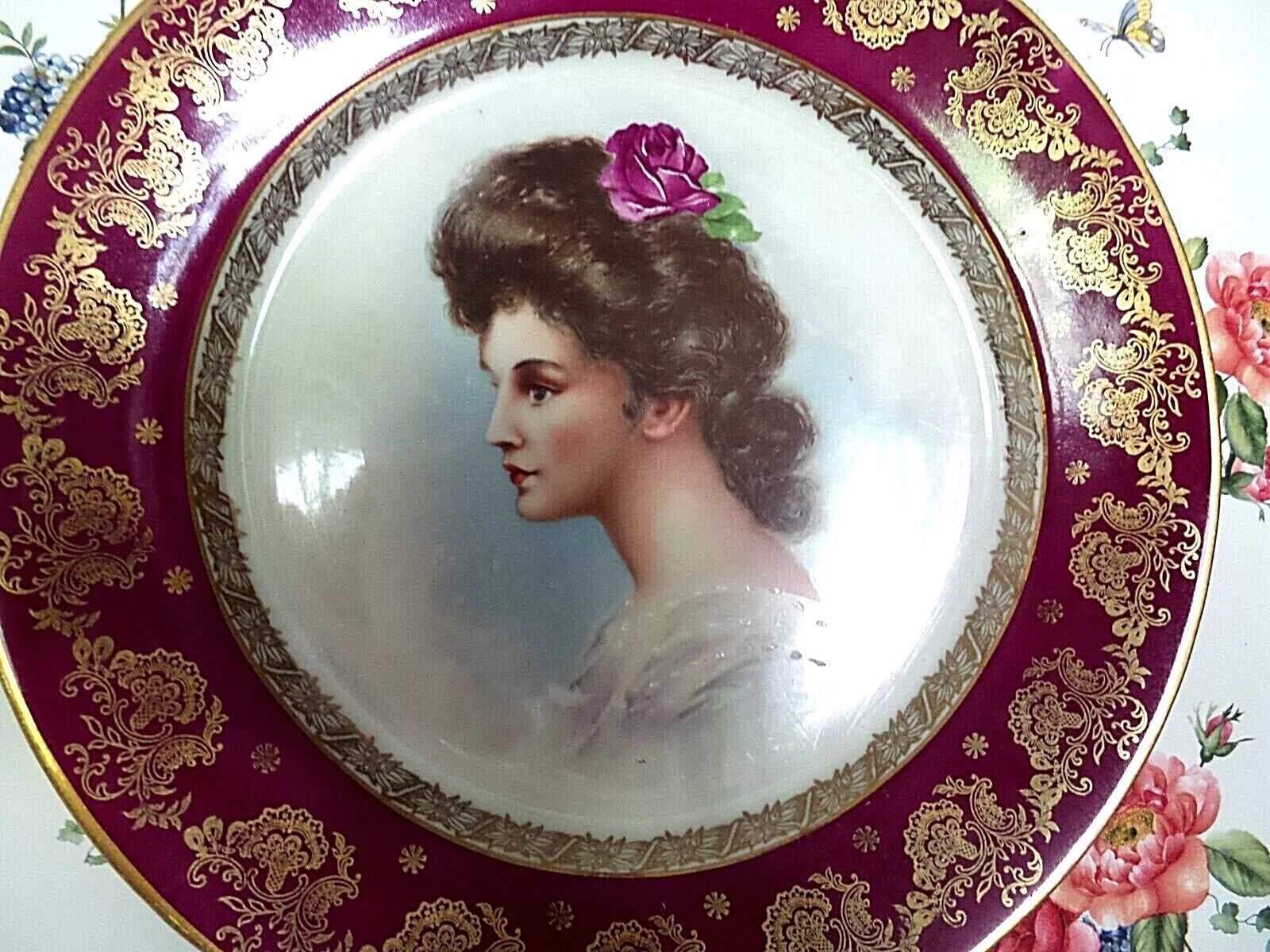 アンティーク ロイヤルウィーン 手描き肖像画 絵皿(壁掛け/飾り皿 アンティーク ロイヤルウィーン 手描き肖像画 絵皿(壁掛け/飾り皿